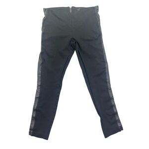 J.Crew Ponte Knit Leggings Leather Trim Black Pants Sz 12 Fits 29"‎ Retro